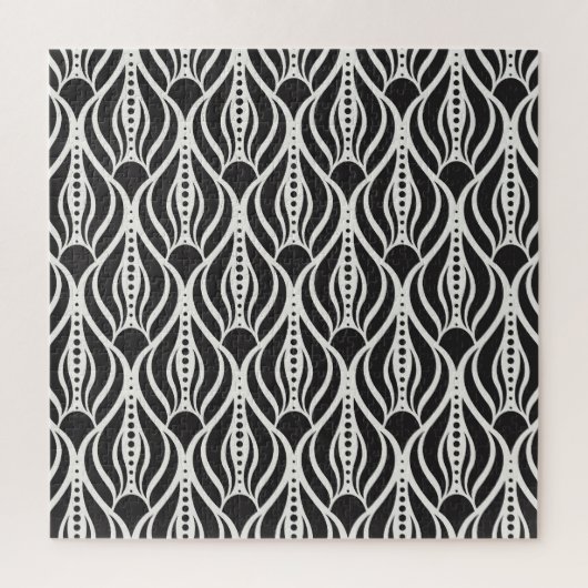 Elegant bloemendamast, naadloos art nouveau-patroo legpuzzel (Verticaal)