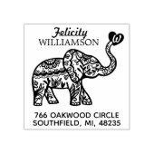 Elegant bloemendecoratief  olifantenhart rubberstempel (Afrduk)