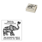 Elegant bloemendecoratief  olifantenhart rubberstempel (Gestempeld)