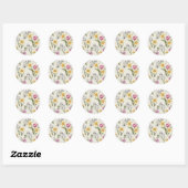 Elegant Bloemendesign – Botanische Kunstwerken Ronde Sticker (Vel)
