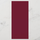 Elegant Bloemendesign Burgundy Formeel Trouwdinerm Menu (Achterkant)