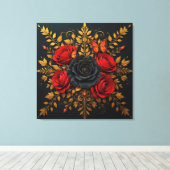 Elegant Bloemendesign Canvas Afdruk (Insitu (Houten vloer))