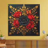 Elegant Bloemendesign Canvas Afdruk (Insitu (Woonkamer))