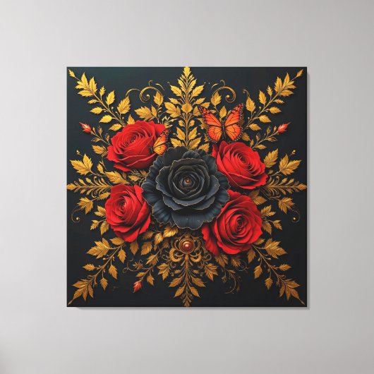 Elegant Bloemendesign Canvas Afdruk (Voorkant)