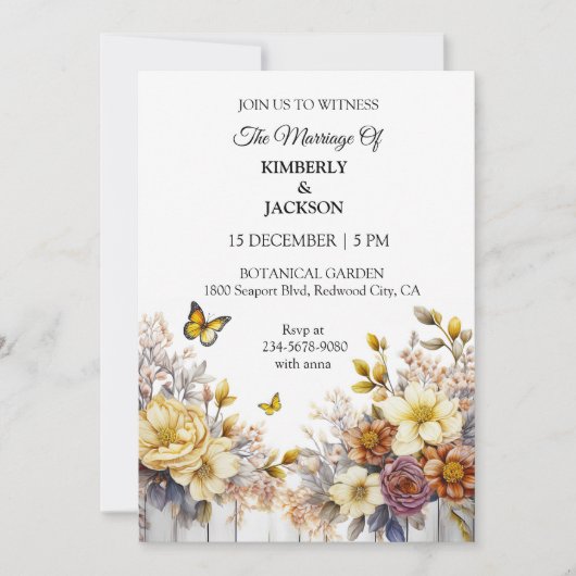 Elegant Bloemendesign Kaart (Voorkant)