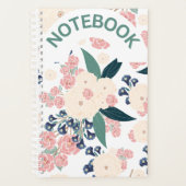 Elegant Bloemendesign – Marineblauw, Roze & Beige Planner (Voorkant)