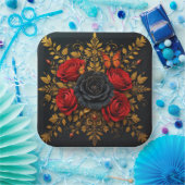 Elegant Bloemendesign Papieren Bordje (Feest)
