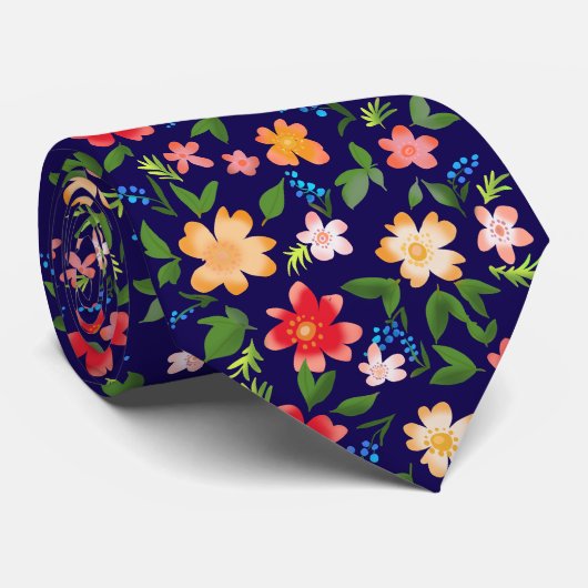 Elegant Bloemendesign voor de Lente Stropdas (Opgerold)