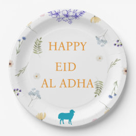 Elegant Bloemendesign voor Eid al-Adha  Papieren Bordje