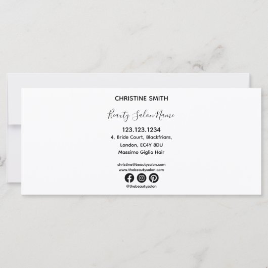 Elegant Bloemendesign Zwart en Wit Cadeaubon (Achterkant)