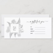 Elegant Bloemendesign Zwart en Wit Cadeaubon (Voorkant)