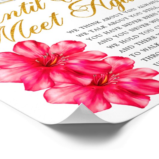 Elegant Bloemendicht Teken voor Rouwplechtigheid Poster (Hoek)