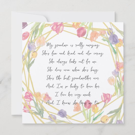 Elegant bloemendicht voor oma (Voorkant)