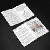 Elegant Bloemendodenherinnering Foto Vouwprogramma Programma