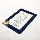 Elegant bloemendonkerblauw 5" x 7" Folie Uitnodigi Uitnodiging (Gedraaid)