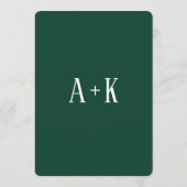 Elegant bloemendonkergroen Save the Date platte ka (Achterkant)