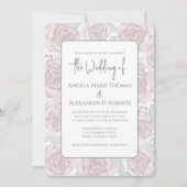 Elegant bloemendust roze klassieke waterverf kaart (Voorkant)