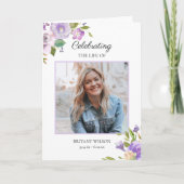 Elegant Bloemenfoto Uitvaartmonument Programma (Voorkant)