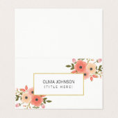 Elegant bloemengevouwen Visitekaartje (Buitenkant ongevouwen)