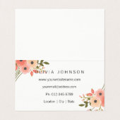 Elegant bloemengevouwen Visitekaartje (Binnenkant ongevouwen)