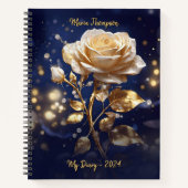 Elegant Bloemengids met Persoonlijke Naam Notitieb Notitieboek (Voorkant)