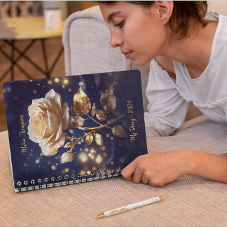 Elegant Bloemengids met Persoonlijke Naam Notitieb Notitieboek