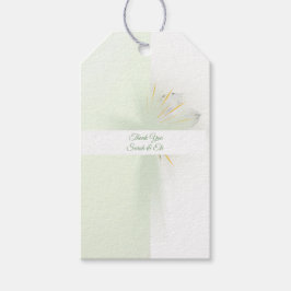 Elegant bloemengloeiend kruis cadeaulabel