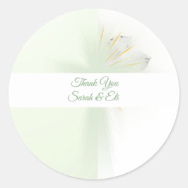 Elegant bloemengloeiend kruis ronde sticker