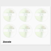 Elegant bloemengloeiend kruis ronde sticker (Vel)