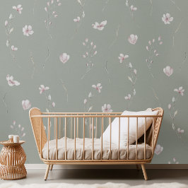 Elegant bloemengroen behang