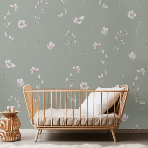 Elegant bloemengroen behang