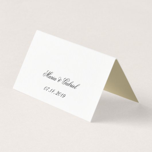 Elegant Bloemengroen Bruiloft Tafel Plaats Kaart (Achterkant)