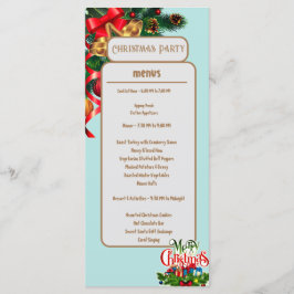 Elegant bloemengroen kerstmenu Kaart