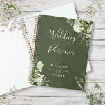 Elegant Bloemengroen Olijfgroen Bruiloft Planner<br><div class="desc">Elegante groen bloemenolijfgroene trouwplanner gepersonaliseerd met uw namen en speciale trouwdatum. Ontworpen door Thisnotme©</div>