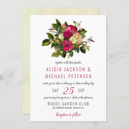 Elegant bloemengroen rustiek waterverf bruiloft kaart