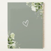 Elegant Bloemengroen Saliegroen Huwelijk Planner (Achterkant)