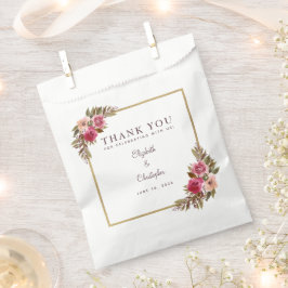 Elegant bloemengroen Waterverf chique bruiloft Fa Bedankzakje