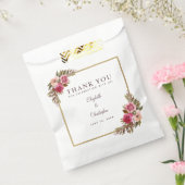 Elegant bloemengroen Waterverf chique bruiloft Fa Bedankzakje (Gezegeld)