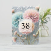 Elegant bloemengroen waterverf verjaardagsfeestje kaart (Staand voorkant)