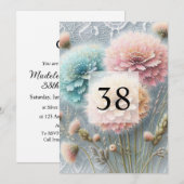 Elegant bloemengroen waterverf verjaardagsfeestje kaart (Voorkant / Achterkant)