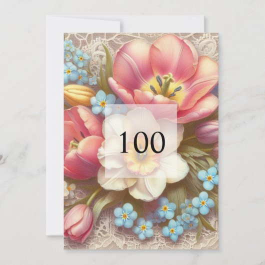 Elegant bloemengroen waterverf verjaardagsfeestje kaart (Voorkant)