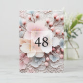 Elegant bloemengroen waterverf verjaardagsfeestje kaart (Staand voorkant)