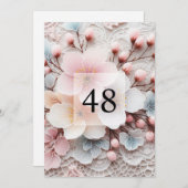 Elegant bloemengroen waterverf verjaardagsfeestje kaart (Voorkant / Achterkant)