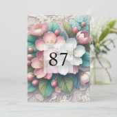 Elegant bloemengroen waterverf verjaardagsfeestje kaart (Staand voorkant)