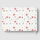 Elegant bloemengroen Winter bruiloft Gastenboek (Achterkant)