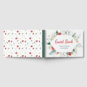 Elegant bloemengroen Winter bruiloft Gastenboek (Volledig)