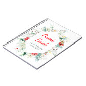 Elegant Bloemengroen Winter Bruiloft Gastenboek Notitieboek (Linkerzijde)
