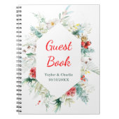 Elegant Bloemengroen Winter Bruiloft Gastenboek Notitieboek (Voorkant)