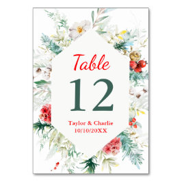 Elegant bloemengroen Winter bruiloft Kaart