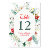 Elegant bloemengroen Winter bruiloft Kaart (Voorkant)